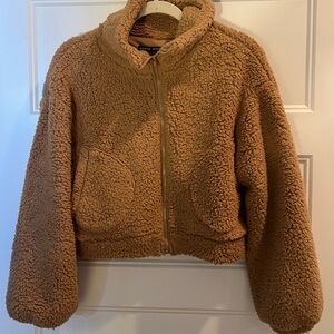 HYFVE Tan Sherpa Zip-Up Jacket